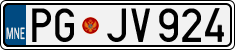 License plate of Montenegro, Cars