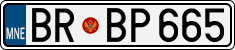License plate of Montenegro, Cars