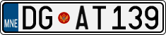 License plate of Montenegro, Cars