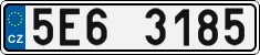 License plate of the Czech Republic, Cars (2001)