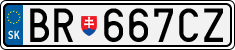 License plate of Slovakia, Cars