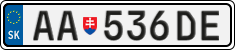 License plate of Slovakia, Cars