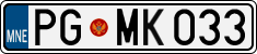 License plate of Montenegro, Cars