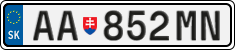 License plate of Slovakia, Cars