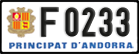 License plate of Andorra, Cars (A 1234)