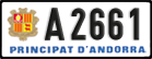 License plate of Andorra, Cars (A 1234)