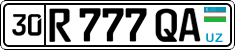 License plate of Uzbekistan, Private owners