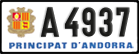 License plate of Andorra, Cars (A 1234)