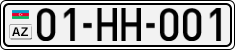 License plate of Azerbaijan, Cars