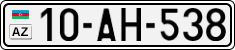 License plate of Azerbaijan, Cars