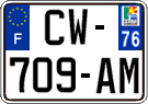 French license plate, SIV (ordinary)