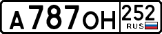 License plate Russia, Cars