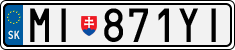 License plate of Slovakia, Cars