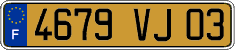 French license plate, FNI