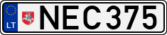 License plate of Lithuania, Cars