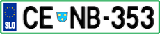 License plate of Slovenia, Cars