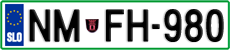 License plate of Slovenia, Cars