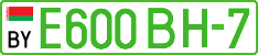 License plate Belarus, Electric vehicles (cars)