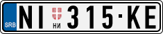 License plate of Serbia, Cars