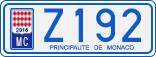 License plate of Monaco, Cars