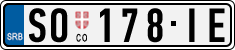 License plate of Serbia, Cars