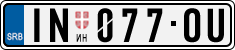 License plate of Serbia, Cars