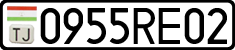 License plate of Tajikistan, Private owners (2009)