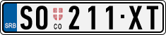 License plate of Serbia, Cars