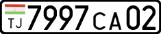 License plate of Tajikistan, Private owners (2009)