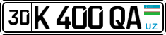 License plate of Uzbekistan, Private owners
