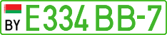 License plate Belarus, Electric vehicles (cars)