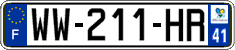 French license plate, SIV (temporary)