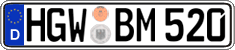 German license plate, Regular plates
