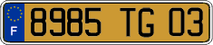 French license plate, FNI