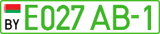 License plate Belarus, Electric vehicles (cars)