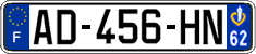 French license plate, SIV (ordinary)