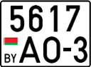 License plate Belarus, Cars (2004)