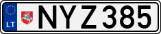 License plate of Lithuania, Cars