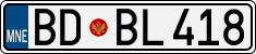 License plate of Montenegro, Cars
