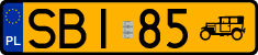 License plates of Poland, Oldtimers
