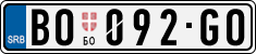 License plate of Serbia, Cars