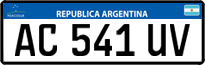 License plate of Argentina, Cars (Mercosur, AB 123 CD)