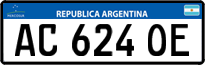 License plate of Argentina, Cars (Mercosur, AB 123 CD)