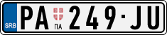 License plate of Serbia, Cars