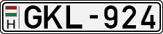 license plates of Hungary, Cars (1990)