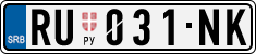 License plate of Serbia, Cars