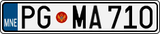 License plate of Montenegro, Cars
