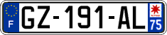 French license plate, SIV (ordinary)