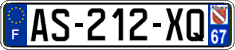 French license plate, SIV (ordinary)