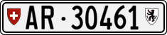 License plate of Switzerland, Cars
